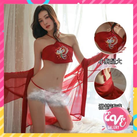 Jual Ɛѵҽ Set Lingerie Sexy Costum Chinese Hangfu Kimono Satin Transparant 1314 Shopee Indonesia