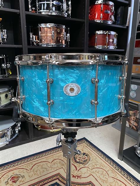 Ludwig Classic Maple Snare Drum X Glacier Blue Reverb