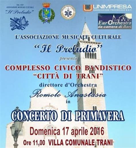 A Trani Oggi Torna Il Gran Concerto Di Primavera In Villa