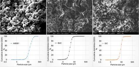 SEM Micrographs Of Al 6061and B 4 C SiC Powders Particulate Size