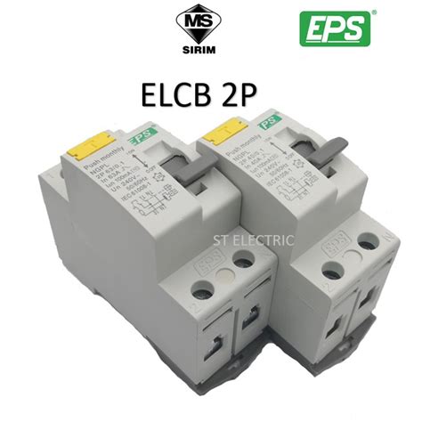 EPS 2 POLE ELCB RCCB 16A 20A 10mA SIRIM APPROVED Shopee Malaysia