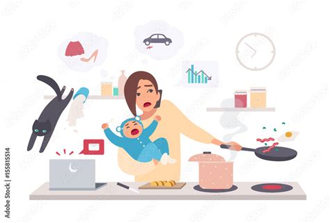 busy mothers - Clip Art Library