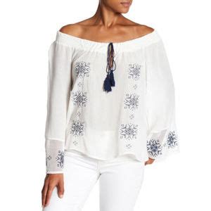 People S Project LA Tops Ppla Offtheshoulder Tassel Blouse Ivory