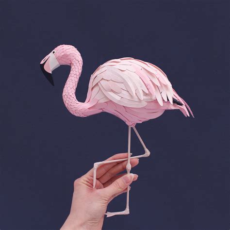 3d Paper Flamingo Paper Mache Crafts Paper Art Craft Paper Cut Art