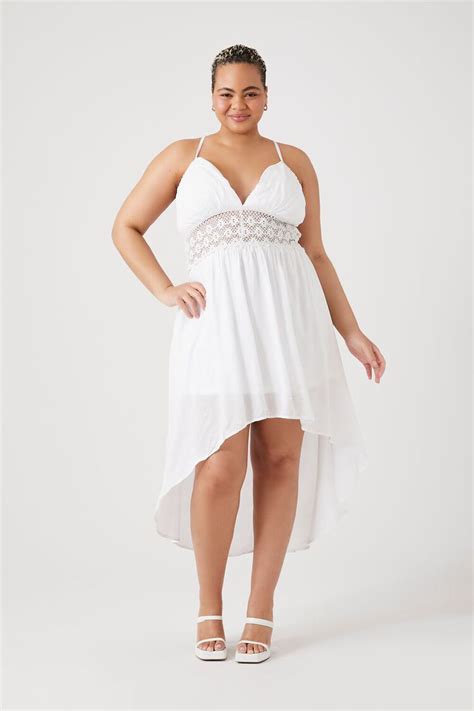 Plus Size Lace High Low Dress