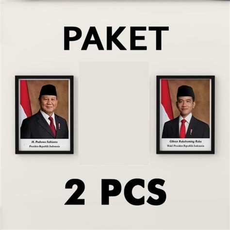 Jual Paket Bingkai Cetak Foto Presiden Dan Wakil Presiden 2024 2029