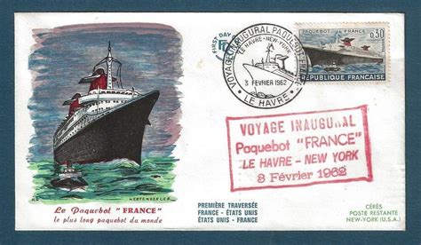 Enveloppe Voyage Inaugural Paquebot France VILLERS COLLECTIONS