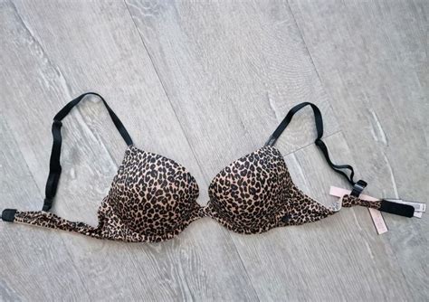 Victorias Secret Glatt Soft Push Up Bh 80c Schwarz Leo Neu Kaufen