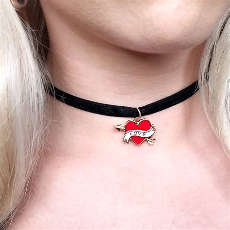 Love Heart Choker Necklace By Junk Jewels