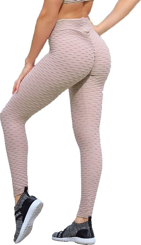 Star Fashion Women Honeycomb Waffle Leggings Anti Cellulite High Waist