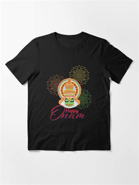 Happy Onam Kathakali Dancer T Shirt For Sale By Denel Arts Redbubble Onam Kerala T Shirts