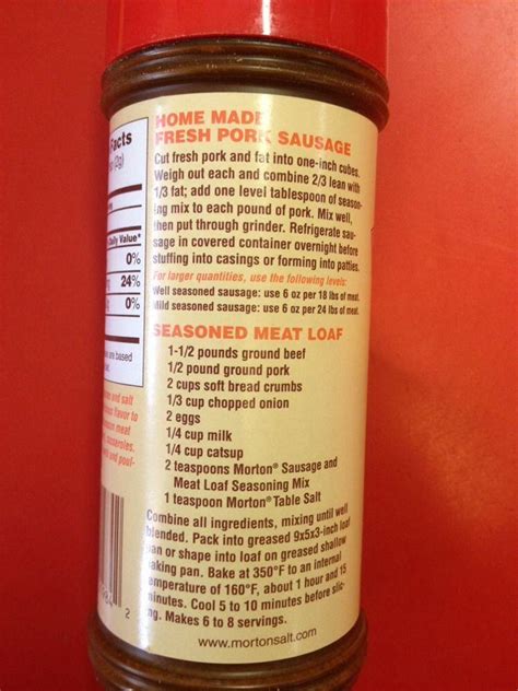 Morton Sausage And Meatloaf Seasoning Mix 1812217942