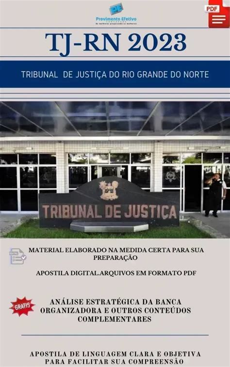 Provimento Efetivo Concursos Apostila TJ RN Técnico Judiciário Ano 2023