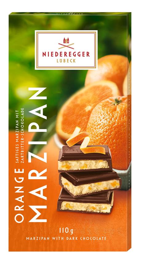 Marzipan Tafel Schokolade Orange 110g NIEDEREGGER Online Shop