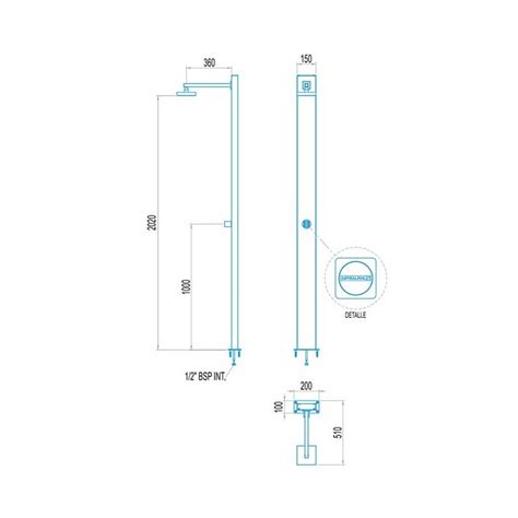 Ducha Ni Gara Para Piscinas Y Jardines Fabricada En Acero Inoxidable