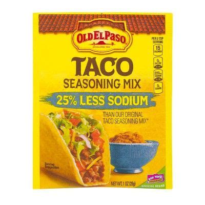 Old El Paso Less Sodium Taco Seasoning Oz Taco Mix Seasoning