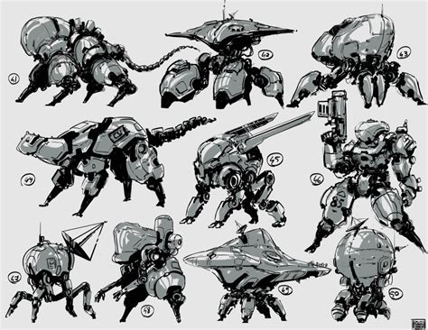 Artstation Mech Thumbnails Week Of Sketches Hue Teo