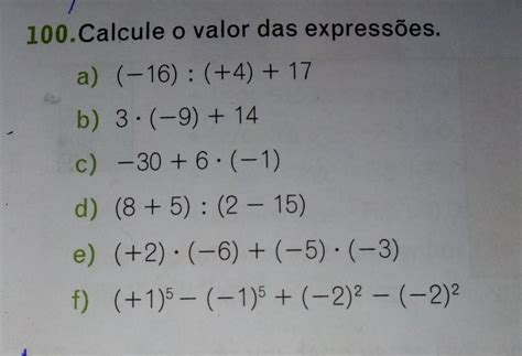 Calcule O Valor Das Expressões - RETOEDU