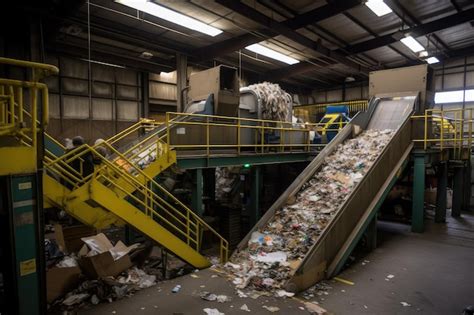 Premium AI Image Recycling Facility Where Workers Sort And Prepare