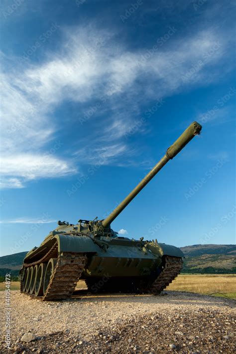 exhibited a tank T-55 Stock Photo | Adobe Stock