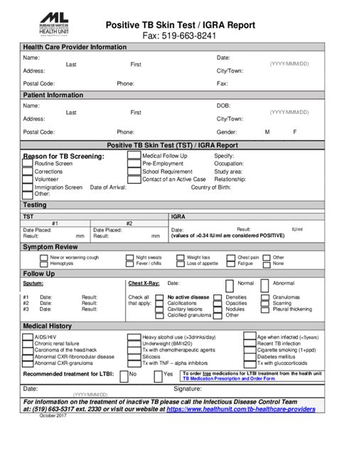 2017 2025 Form Uk Middlesex London Health Unit Positive Tb Skin Test