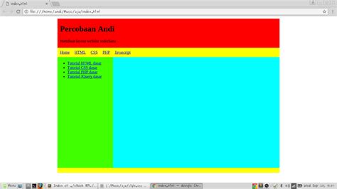 Membuat Tampilan Layout Website Sederhana Dengan Html Dan Css Andi