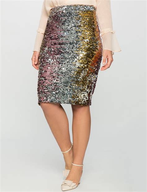 Studio Variegated Sequin Pencil Skirt From Eloquii Chic Pencil