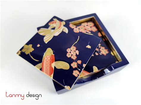 Set Of Koi Fish Coasters With Box