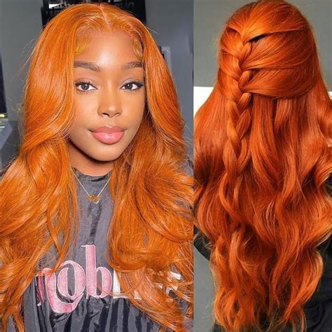 Ginger Lace Front Wigs Human Hair 13x4 Ginger Orange Body