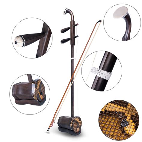 Wooden Erhu Chinese 2 String Fiddle Violin Huqin String Instrument