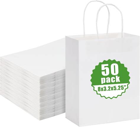 Amazon Moretoes 50pcs White Gift Bags 5 25x3 2x8 Inches Small