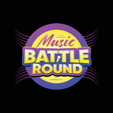 Music Battle Round Premium Logo For Music Competition With Bright