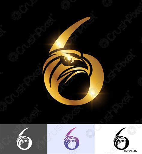 Golden Eagle Monogram Number Stock Vector Crushpixel