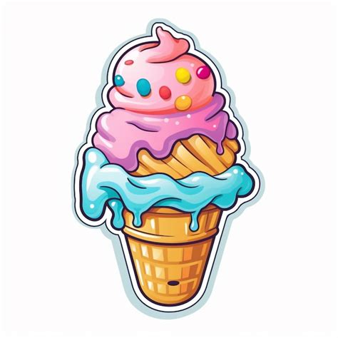 Premium AI Image | cartoon ice cream cone with sprinkles and sprinkles ...