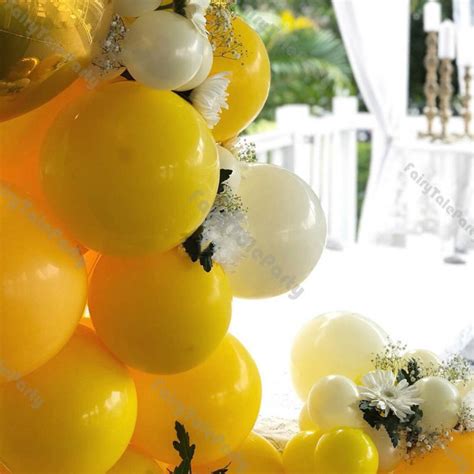 Pcs Lemon Yellow Balloons Garland Arch D Gold Foil Balloon Etsy