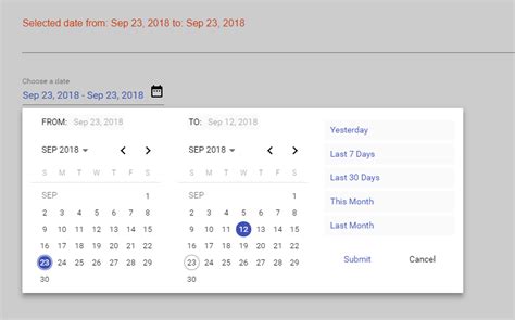 Flexible Material Date Range Picker For Angular Angular Script