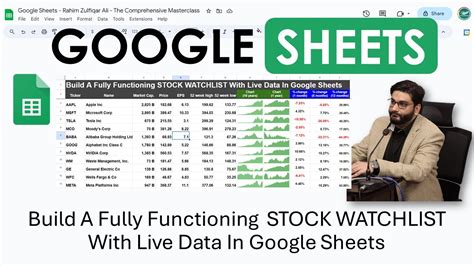 Build A Fully Functioning STOCK WATCHLIST With Live Data In Google