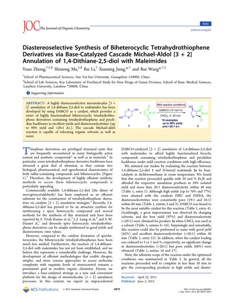 PDF Diastereoselective Synthesis Of Biheterocyclic