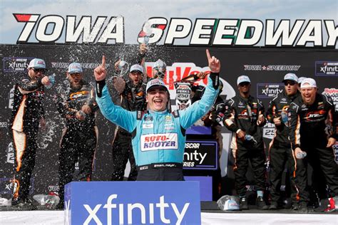 NASCAR Xfinity Iowa Sam Mayer Holds Off Riley Herbst In OT For Win