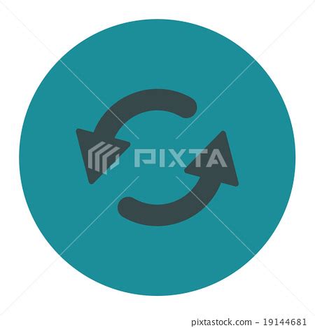 Refresh Ccw Flat Soft Blue Colors Round Button Stock Illustration