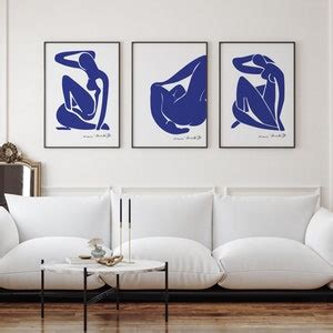 SET OF 3 Henri Matisse Blue Nude Posters Henri Matisse Print Minimalist Wall Art Gift For Mum