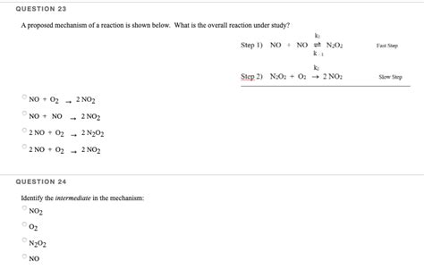 Solved A Proposed Mechanism Of A Reaction Is Shown Belo