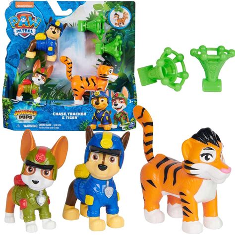 Zestaw Psi Patrol Jungle Pups Figurki Chase Tracker Akcesoria Psi