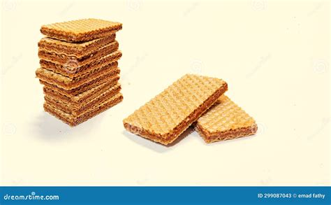 Wafer Biscuits Filled With Brown Chocolate Stock Image Image Of Wafer