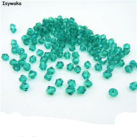 Isywaka Sale Blue Green Color Pcs Mm Bicone Austria Crystal Beads