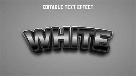 Efeito De Texto Edit Vel Estilo Branco Vetor Premium