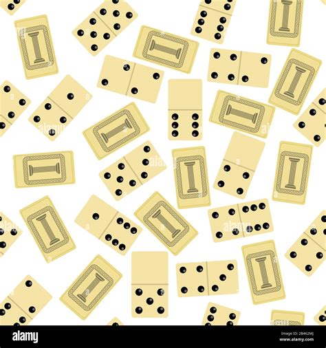 Domino Seamless Pattern Isolated On White Background Board Game