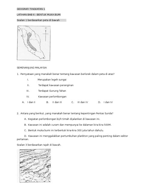 Geografi Tingkatan 1 Bab 6 Latihan Next Tingkatan