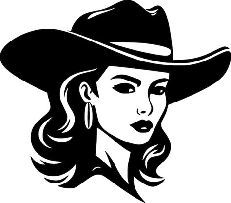 Premium Vector Cowgirl Black And White Isolated Icon Vector Illustration