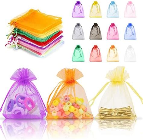 Heatigo Pcs Sachet Organza Couleur Sachets Pochettes Cadeau En